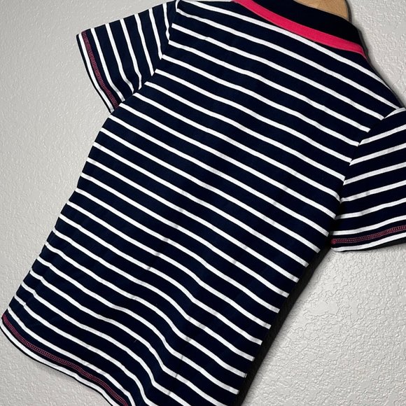 BLUHMOD Small Blue and White Stripped Polo with Pink Lining - Picture 7 of 7